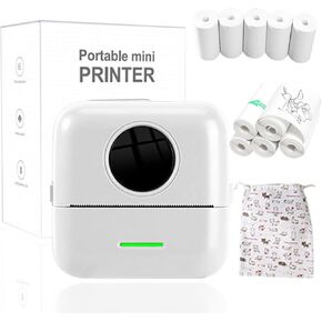 payanwin Portable Mini Picture Printer Instant Photo Printer Smartphone Photo Printer with 5 Roll Color Sticker Compatible w/iOS & Android iPhone