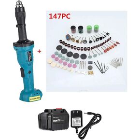Cordless Die Grinder with 6.0Ah Battery and Charger Set,1/4" Electric Compact Die Grinder-Cordless Rotary Tool Kit with 147pcs Accessories for Grinding Carving Polishing