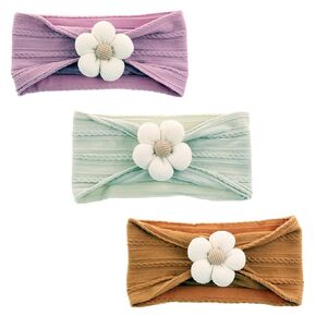 3pcs Baby Nylon Headbands Hairbands Hair Bows Elastics Hair Accessories for Baby Girls Newborn Infant Toddlers Kids (Yellow,Gray,Red)