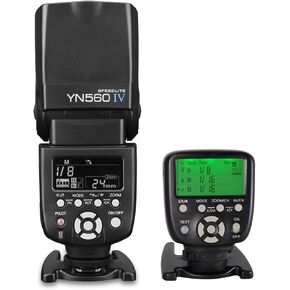 YONGNUO YN560 IV Wireless Flash Speedlite + YN560-TX II N Flash Trigger Remote Controller for Nikon, GN58 Manaul Multi Master + Slave Flash, Built-in Trigger System, Negative LCD Screen