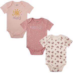 Baby Girl's Clothes Newborn 3 Pack Set Short Sleeves Cotton Bodysuits Toddler Infant Baby Gift Sets
