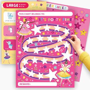 Potty Training Chart for Toddler Girls Boys x10 pcs - Fairy Potty Training Sticker Chart for Girls - Sticker Chart for Kids Potty Training - Kids Reward Chart -Train to Poop by Central 23