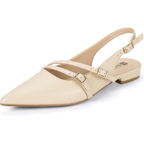 IDIFU Women's Flat Shoes Pointed Toe Strappy Slingback Ballet Flats Wedding Office Work Bridal Formal Dress Shoes for Women Dressy Comfortable Cute Trendy Ladies Flats