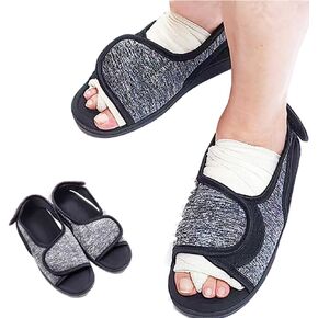 Women's Men's Open Toe Diabetic Shoes,Extra Wide Width Arthritis Edema Shoes for Swollen Feet,Adjustable Walking Shoes for Seniors Foot Pain Relief,Indoor Outdoor Sandals Unisex Large Size