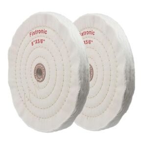 2 Pcs 8'' Cotton Buffing Wheels, 5/8'' Arbor Hole Abrasive Cotton Polishing Wheel Jewelry Polishing Kits for Bench Grinder