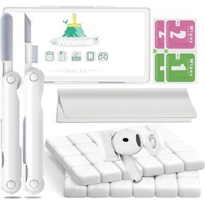 for Airpods Cleaner Kit,Bluetooth Earbuds 3 in 1 Multi-Function Cleaning Pen and Cleaning Putty,for Airpods Pro Phone Charging Port,Earbuds,Headphone, iPod,Case,iPhone,ipad,Laptop (White)