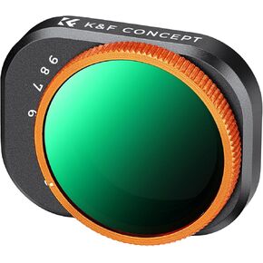 K&F Concept Variable ND32-512 Filter Compatible with DJI Mini 4 Pro, Adjustable Neutral Density ND Filter, 5-9 Stop Light Control, Gimbal Safe/Optical Glass/Multi-Coated