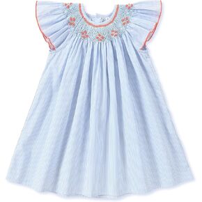 Baby Girl Smocked DressToddlers Cotton Casual Outfit Sleeveless Dresses，Sundress Princess Dress for Summer