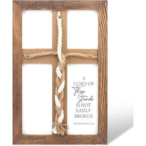slcinwzdt A Cord of Three Strands Wedding Sign, Unity Cross for Wedding Ceremony, 15"×10" Wedding Knot Rope Ceremony, Unity Ceremony Ideas for Christian Wedding
