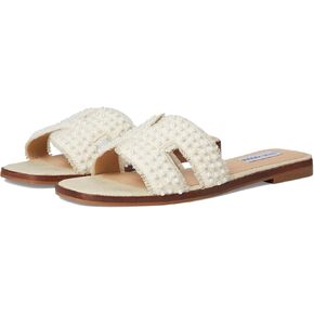 Steve Madden Women's Hadyn Flat Sandal, Pearl, 7.5