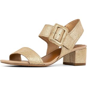 Donald Pliner Women's Neve Soft Metallic Brush Off Heeled Sandal
