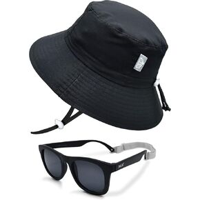 JAN & JUL Bucket Sun-Hat and Polarized Sun-Glasses Bundle for Boys Girls (2-5T)