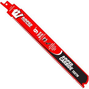 Diablo Amped Steel Demon Carbide Teeth Reciprocating Saw Blade for Thick Metal - 100x Longer Cutting Life - 9" Length, 8 TPI - DS0908CFA