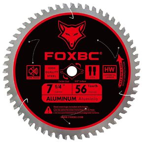 FOXBC 7-1/4 inch Circular Saw Blade 56T Metal Cutting for Aluminum, Copper, Plastic, Brass, Fiberglass with 5/8-Inch Arbor