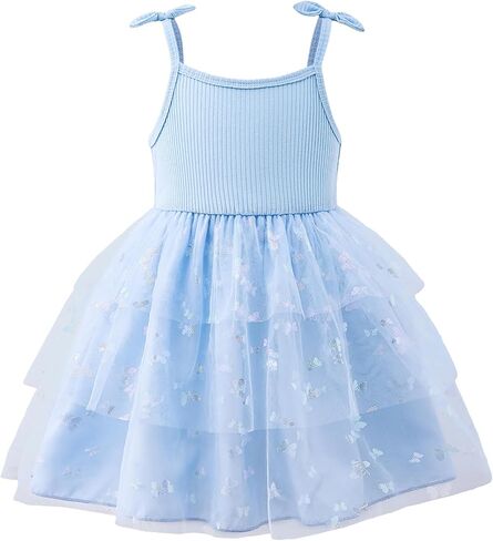 Mioglrie Toddler Flower Girl Dress Tutu Party Dress Princess Sundresses Spaghetti Strap Tulle Sequin Dresses for Girl in Saudi Arabia