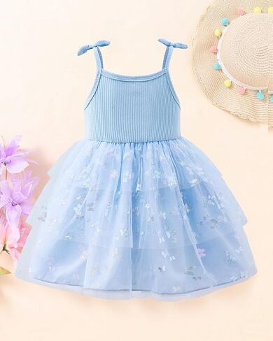 Mioglrie Toddler Flower Girl Dress Tutu Party Dress Princess Sundresses Spaghetti Strap Tulle Sequin Dresses for Girl in Saudi Arabia
