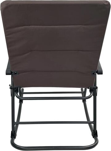 Black Sierra High Back Folding Rocking Chair, XL Oversize Camping Rocker Supports 300 LBS, Padded Portable Heavy Duty Armchair for Deck and Patio in Saudi Arabia