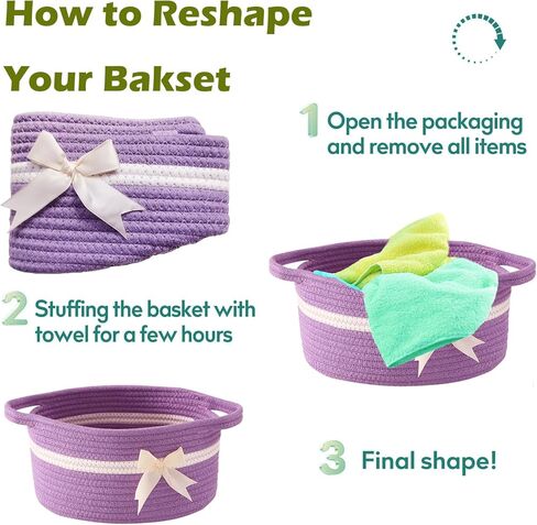 هدية فارغة سلة bowknot مع شرائط وأكياس القوس والهدية ، سلال هدية الطفل المزخرفة فارغة صغيرة منسوجة حبل الكلب سلة مع مقابض ، وردي in Kuwait