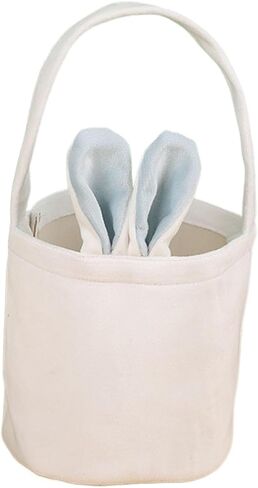 Easter Bunny Baskets, Rabbit Handbag with Fluffy Ears for Easter Egg Hunt Stuffer Easter Gifts Baskets (Gray) in Saudi Arabia