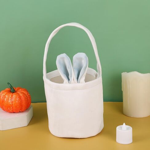 Easter Bunny Baskets, Rabbit Handbag with Fluffy Ears for Easter Egg Hunt Stuffer Easter Gifts Baskets (Gray) in Saudi Arabia
