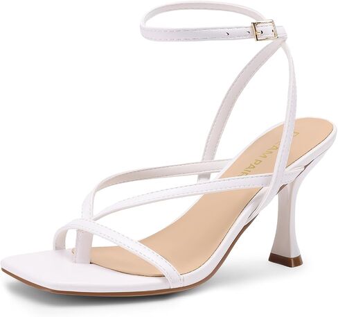 DREAM PAIRS Women's Low Kitten Heels Strappy Design with Lace Up Open Square Toe Thong Ankle Strap Shoes Fashionable Sexy Sylvestra Heeled Sandals for Dressy Occasions in Saudi Arabia