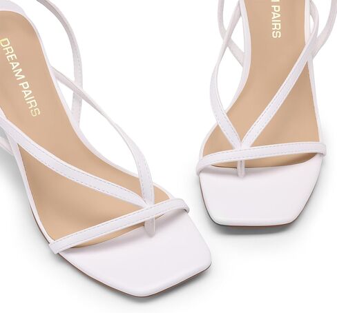 DREAM PAIRS Women's Low Kitten Heels Strappy Design with Lace Up Open Square Toe Thong Ankle Strap Shoes Fashionable Sexy Sylvestra Heeled Sandals for Dressy Occasions in Saudi Arabia