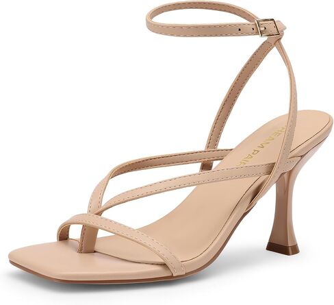 DREAM PAIRS Women's Low Kitten Heels Strappy Design with Lace Up Open Square Toe Thong Ankle Strap Shoes Fashionable Sexy Sylvestra Heeled Sandals for Dressy Occasions in Saudi Arabia
