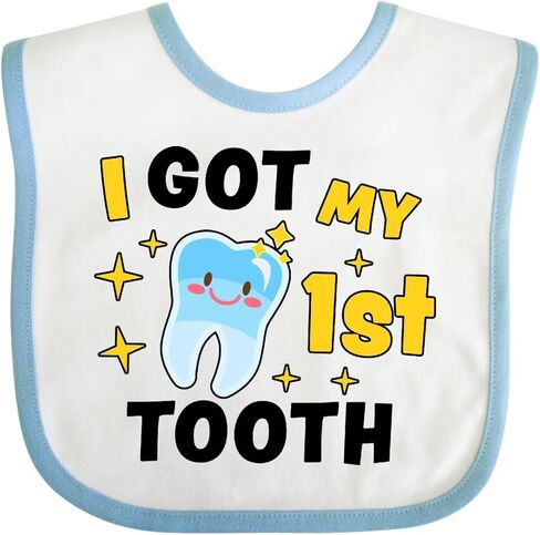 inktastic I Got My 1st Tooth with Cute Tooth Baby Baby Bib in Saudi Arabia