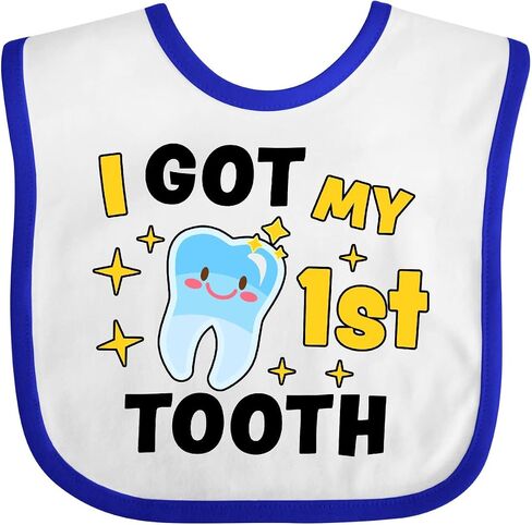inktastic I Got My 1st Tooth with Cute Tooth Baby Baby Bib in Saudi Arabia