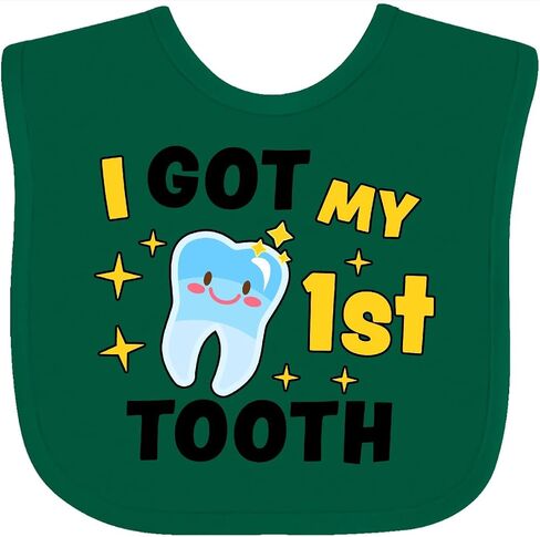 inktastic I Got My 1st Tooth with Cute Tooth Baby Baby Bib in Saudi Arabia