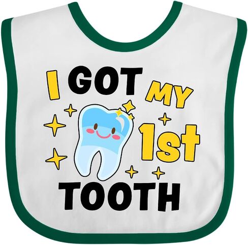 inktastic I Got My 1st Tooth with Cute Tooth Baby Baby Bib in Saudi Arabia