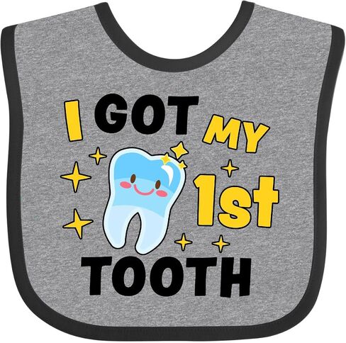 inktastic I Got My 1st Tooth with Cute Tooth Baby Baby Bib in Saudi Arabia