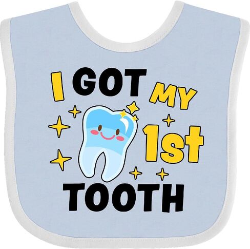 inktastic I Got My 1st Tooth with Cute Tooth Baby Baby Bib in Saudi Arabia