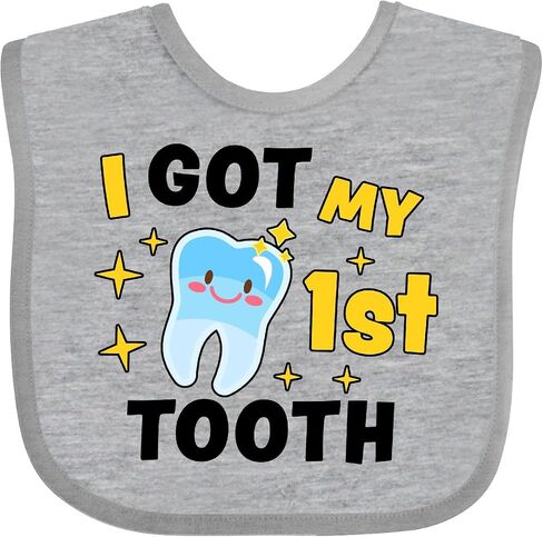 inktastic I Got My 1st Tooth with Cute Tooth Baby Baby Bib in Saudi Arabia