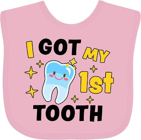 inktastic I Got My 1st Tooth with Cute Tooth Baby Baby Bib in Saudi Arabia