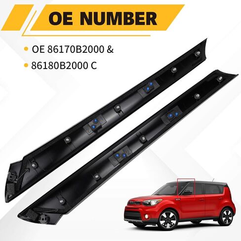 عمود زخرفة الزجاج الأمامي LH RH 2P متوافق مع 2014-2018 Kia Soul، OE 86170B2000 & 86180B2000 C in Kuwait