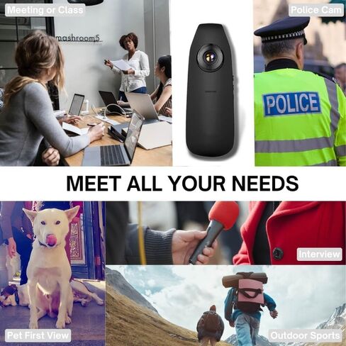 Mini Body Cameras with Audio and Video Recording 1080P HD Motion Detection Night Vision 64GB TF Card 6h Battery Life, Spy Camera, Camera for Video Recording/Outdoor Sports/Security/Work(64G) in Kuwait