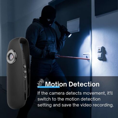 Mini Body Cameras with Audio and Video Recording 1080P HD Motion Detection Night Vision 64GB TF Card 6h Battery Life, Spy Camera, Camera for Video Recording/Outdoor Sports/Security/Work(64G) in Kuwait
