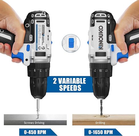 20V Cordless Drill Set with Battery and Charger, 2-Speed Electric Drill with 300 in-lbs Torque, 23+1+1 Position 3/8 Inch Chuck, 42Pcs Power Drill/Driver Set for DIY and Professional Use in Saudi Arabia