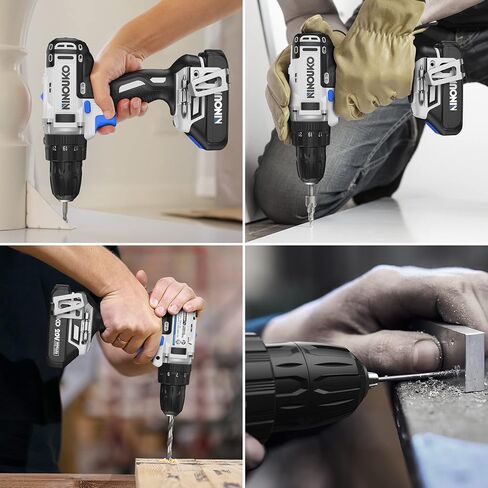 20V Cordless Drill Set with Battery and Charger, 2-Speed Electric Drill with 300 in-lbs Torque, 23+1+1 Position 3/8 Inch Chuck, 42Pcs Power Drill/Driver Set for DIY and Professional Use in Saudi Arabia