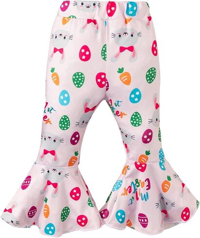Infant Baby Girl My 1st Easter Bunny Bell Bottom Outfit Pants Set in Saudi Arabia