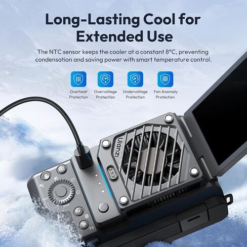 ULANZI CU01 Camera Cooler Kit for DSLR & Mirrorless (Battery+Cooler) | Semiconductor Cooling Fan with 3000mAh Magnetic Rechargeable Battery, 3 Speeds, Auto Temp Control Cooling for Video Recording in Saudi Arabia