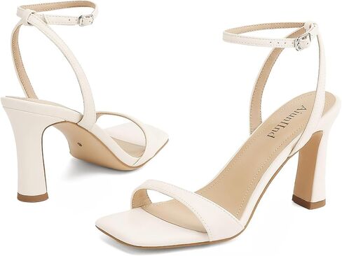 Women's Heeled Sandals Square Open Toe Chunky High Heels Ankle Strap Sandals for Women Prom Wedding Heels in Kuwait