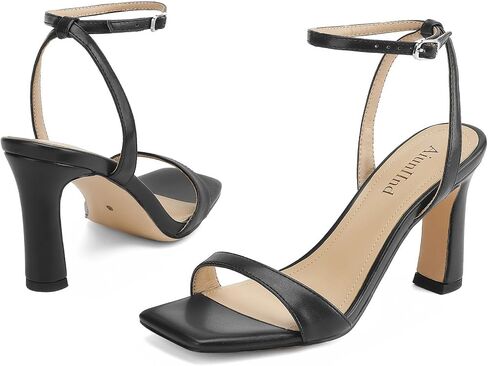 Women's Heeled Sandals Square Open Toe Chunky High Heels Ankle Strap Sandals for Women Prom Wedding Heels in Kuwait