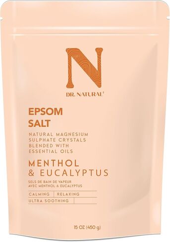 Dr. Natural Epsom Salt - Bath Salts for Stress Relief - Relaxing, Softening Epsom Salt Bath Soak - Magnesium Boost - Green Tea and Chamomile - 15 oz in Kuwait