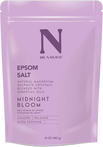 Dr. Natural Epsom Salt - Bath Salts for Stress Relief - Relaxing, Softening Epsom Salt Bath Soak - Magnesium Boost - Green Tea and Chamomile - 15 oz in Kuwait
