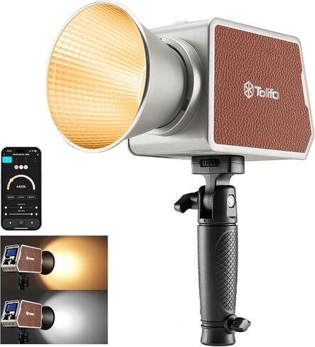 200W Bi-Color Handheld Spotlight Silent COB LED Video Light Kit, 2700K-6500K CRI97+/TLCI98+/12 Effects/APP Control, 360° Fill Lights for Photography/Studio/YouTube/TikTok/Live Streaming in Saudi Arabia