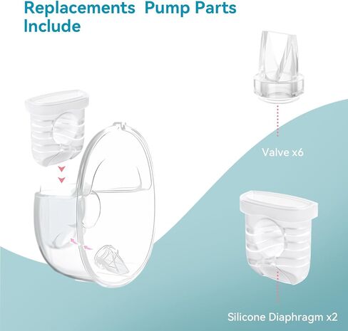 أجزاء مضخة الثدي لـ Lansinoh سرية الثنائي/nuliie/motif aura glow s32 مضخة الثدي القابلة للارتداء ، بما في ذلك صمامات Duckbill 8pcs و 4pcs الحجاب الحاجز السيليكون in Kuwait