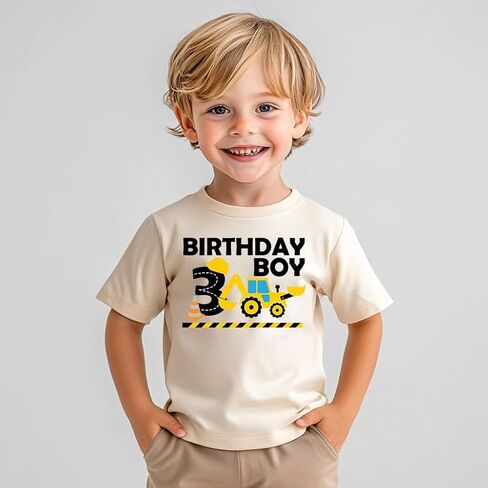 2nd 3rd 4th 5th Birthday Boy Shirt Toddler Kids T-Shirt, Happy Toddler Birthday Tee, Excavator Graphic Shirt in Saudi Arabia