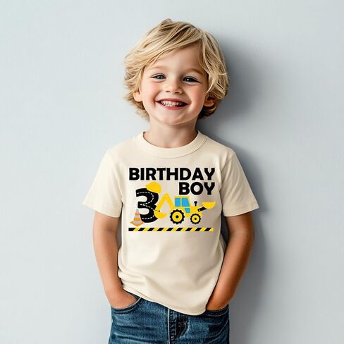 2nd 3rd 4th 5th Birthday Boy Shirt Toddler Kids T-Shirt, Happy Toddler Birthday Tee, Excavator Graphic Shirt in Saudi Arabia